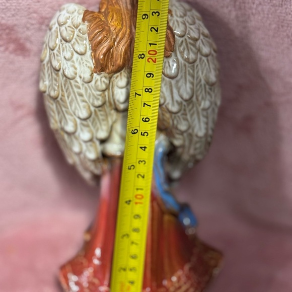 Ceramic Angel Figurine in Red and Blue - Picture 4 of 5